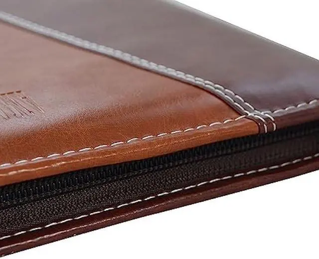 Alt view image 7 of 7 - AmazingHind Premium Faux Leather File Folder with 20 Clear Sleeves - B4 Size, Mix Brown - Organize and Protect Documents/Certificates, Ideal for Filing Products