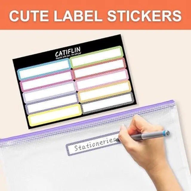 Alt view image 4 of 5 - CATIFLIN 30 Pack Mesh Zipper Pouch Bags, A4 Letter Size, Clear Plastic Zip Bags for Board Game & Puzzle Storage, Waterproof & Durable Document Bags for Office, School, Travel, Art & Craft Supplies