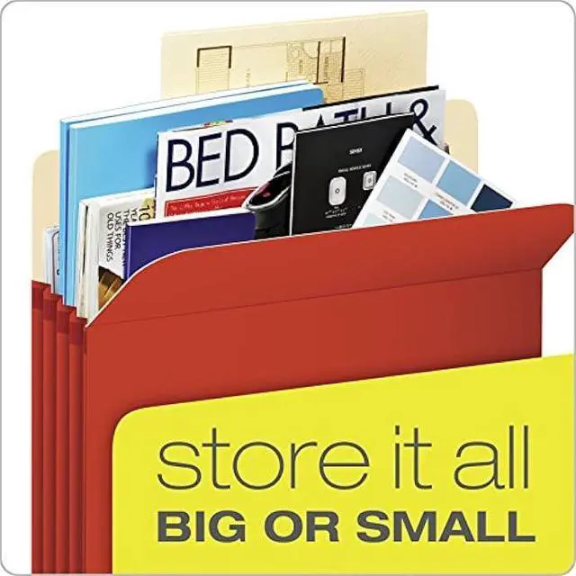 Alt view image 6 of 7 - Globe-Weis Colored File Pockets, Letter Size, 3.5 Inch Expansion, Assorted Colors, 5 Pockets per Pack (1524E5 ASST)