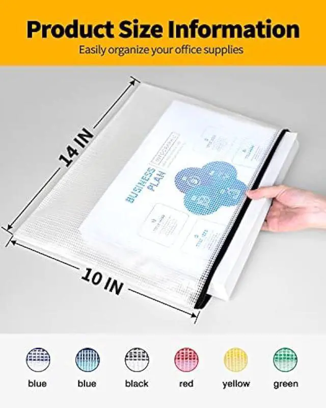 Alt view image 2 of 7 - SUNEE Plastic Zipper Pouches 10x14 in (Black, 30 Packs) Extra Large Zip File Bags for Office Supplies, Cosmetics, Travel Storage, Bills, Accessories, Puzzles & Games Organizing Storage