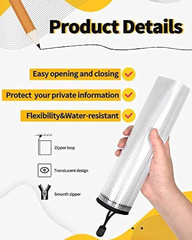 Alt view image 3 of 7 - SUNEE Plastic Zipper Pouches 10x14 in (Black, 30 Packs) Extra Large Zip File Bags for Office Supplies, Cosmetics, Travel Storage, Bills, Accessories, Puzzles & Games Organizing Storage