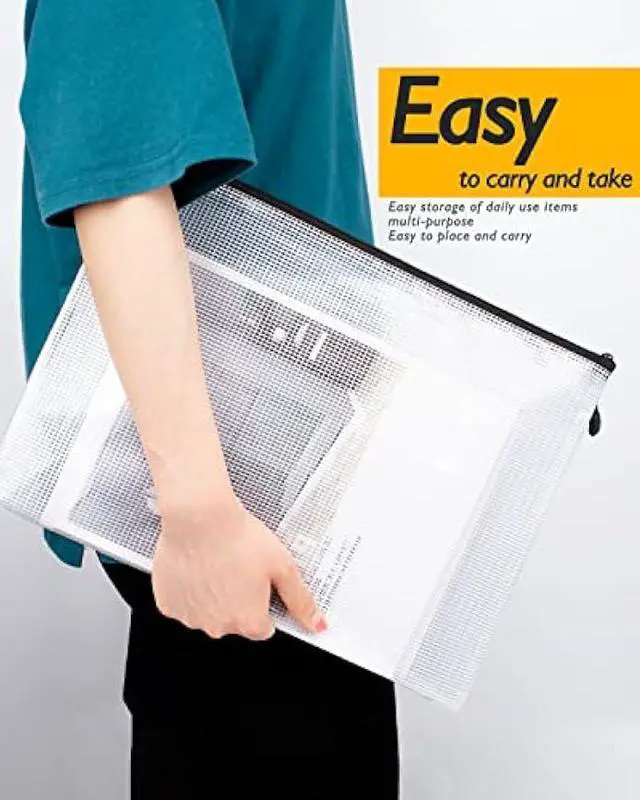 Alt view image 7 of 7 - SUNEE Plastic Zipper Pouches 10x14 in (Black, 30 Packs) Extra Large Zip File Bags for Office Supplies, Cosmetics, Travel Storage, Bills, Accessories, Puzzles & Games Organizing Storage