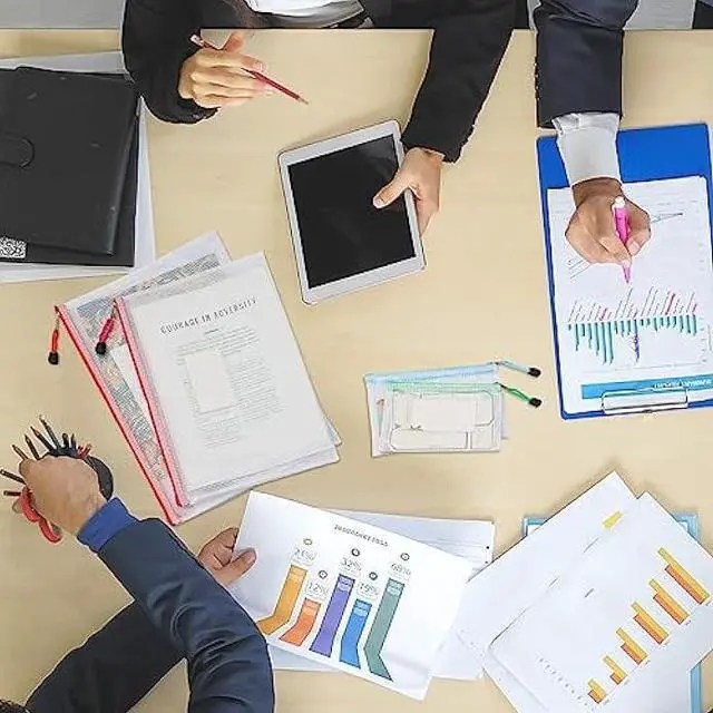 Alt view image 6 of 7 - EOOUT 8pcs Mesh Zipper Pouch - 8 Sizes Waterproof Zipper Bags, 8 Colors Waterproof Plastic for Travel Storage, Office Appliances