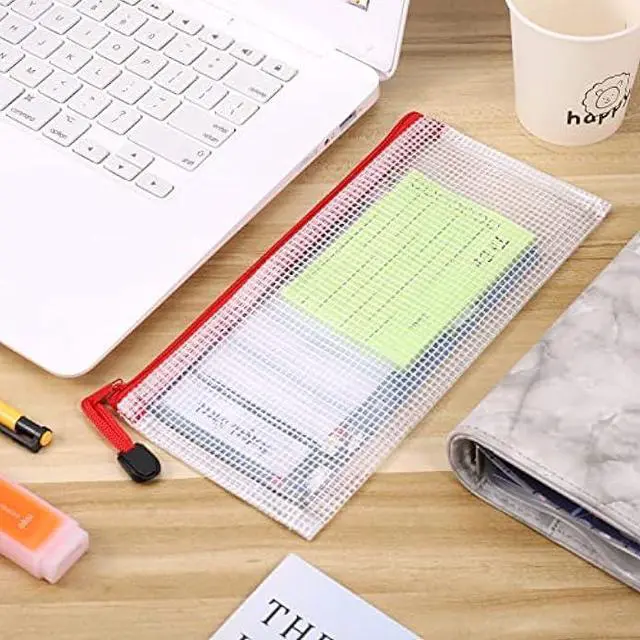 Alt view image 6 of 6 - 12Pcs Mesh Zipper Pouch JIANTA Mesh Zipper Pouch Bags, 12PCS A6 Pencil Pouch Bulk, Plastic Zipper Pouches for Organization, Zipper Bags for Toy, Game, Travel, School Office Supplies Storage, 12 Colors