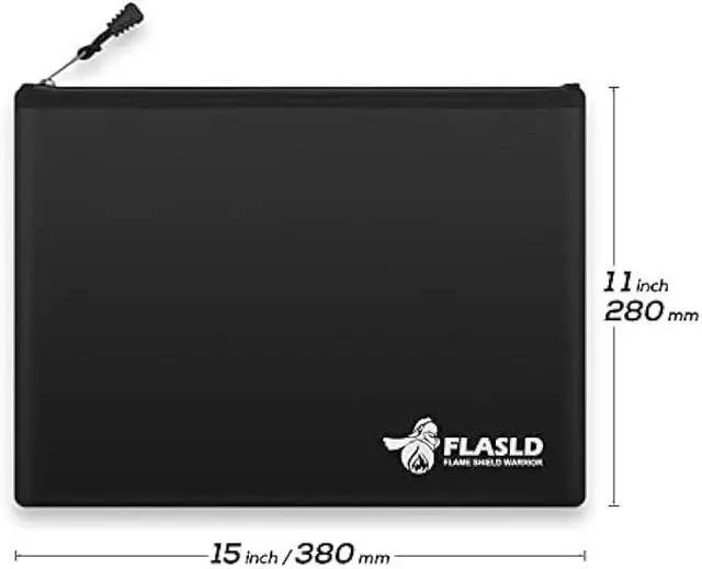 Alt view image 3 of 5 - FLASLD Fireproof Document & Money Bags, Large Fireproof & Water Resistant Bag, Fireproof Folder Safe Bag for Cash, Valuables & Passport, with Silicone Coating & Zipper Closure (Pouch-15x11)