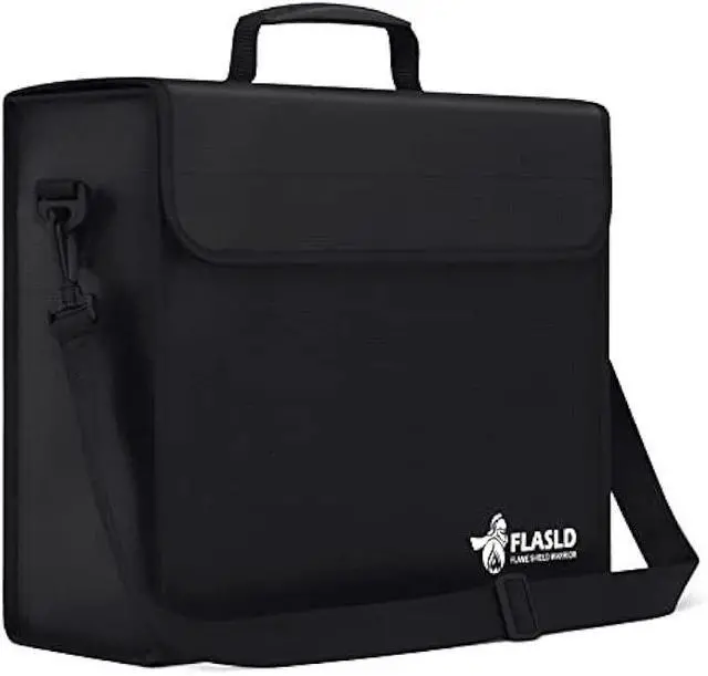 Main image of FLASLD Fireproof Document & Money Bag, Large Water Resistant Safe Bag for Cash, Valuables & Passport, With Silicone Coating & Zipper Closure (15x12x5)