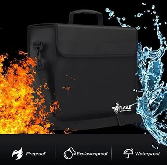 Alt view image 2 of 5 - FLASLD Fireproof Document & Money Bag, Large Water Resistant Safe Bag for Cash, Valuables & Passport, With Silicone Coating & Zipper Closure (15x12x5)
