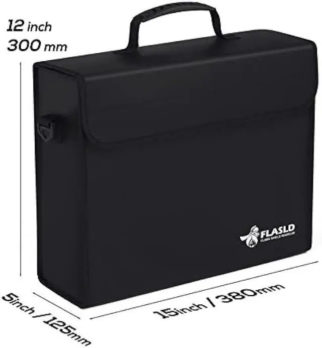 Alt view image 3 of 5 - FLASLD Fireproof Document & Money Bag, Large Water Resistant Safe Bag for Cash, Valuables & Passport, With Silicone Coating & Zipper Closure (15x12x5)