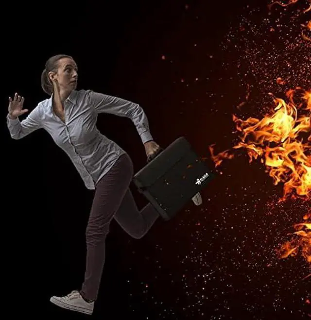 Alt view image 4 of 5 - FLASLD Fireproof Document & Money Bag, Large Water Resistant Safe Bag for Cash, Valuables & Passport, With Silicone Coating & Zipper Closure (15x12x5)