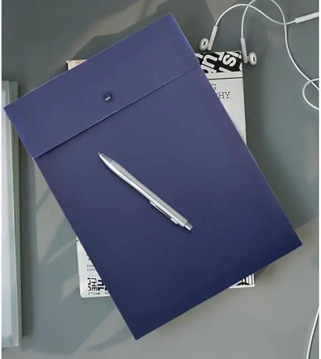 Alt view image 3 of 7 - VANRA Vertical File Folders Poly Filing Envelope Plastic Project Folder with Snap Button Closure for A4 Letter Size Paper (Navy Blue, Pack of 5)