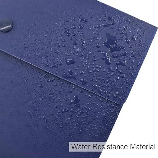 Alt view image 6 of 7 - VANRA Vertical File Folders Poly Filing Envelope Plastic Project Folder with Snap Button Closure for A4 Letter Size Paper (Navy Blue, Pack of 5)