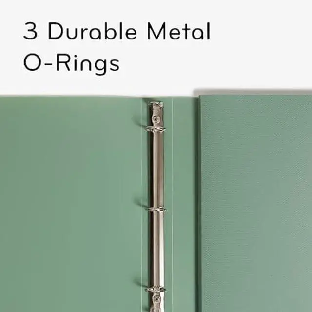 Alt view image 4 of 6 - U Brands Poly Performance Binder Set, Office Supplies, Olive Green, Featuring Expanding File Pockets, 1 Rings, 2 Pack