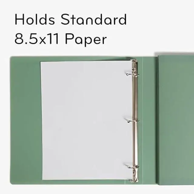 Alt view image 6 of 6 - U Brands Poly Performance Binder Set, Office Supplies, Olive Green, Featuring Expanding File Pockets, 1 Rings, 2 Pack