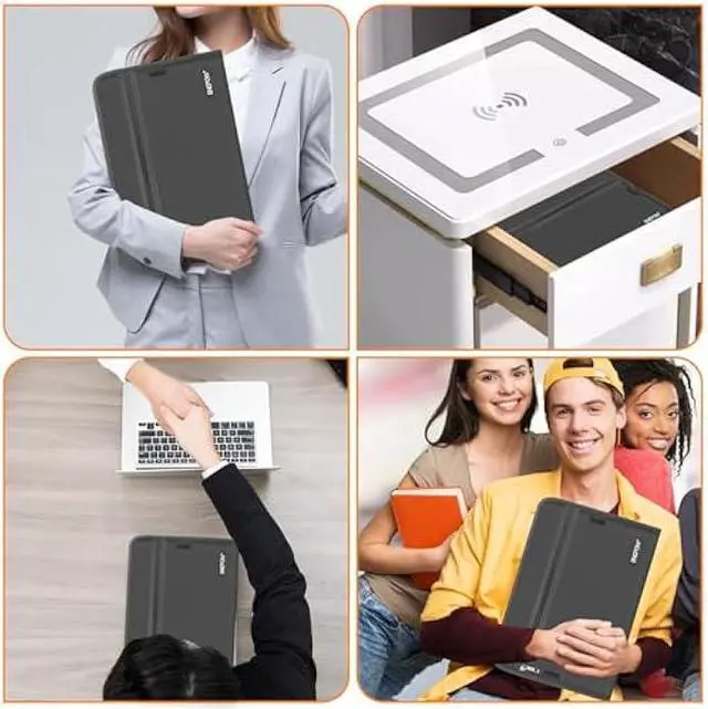 Alt view image 6 of 6 - ENGPOW Accordion File Organizer,Fireproof 13 Pockets Expanding File Folder,Document Organizer Folder with ZipperLabels,Portable Home Travel Safe Storage for Letter A4 Files and More,Gray