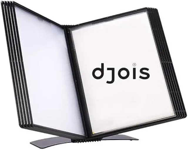 Alt view image 4 of 5 - Tarifold DJOIS Desktop Reference & Display System - Durable Metal Base & Polypropylene - Letter-Size - 10 Double-Sided Pockets - 20 Sheet Capacity - Easy-Load - Made in France - Black