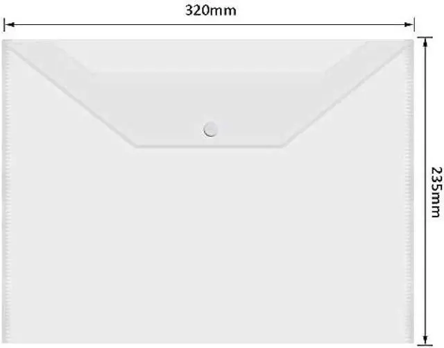 Alt view image 4 of 7 - Acrux7 48Pcs Plastic Wallets Folders - A4 Document Folder Wallet Popper Wallets with Button for School,Office (Clear)