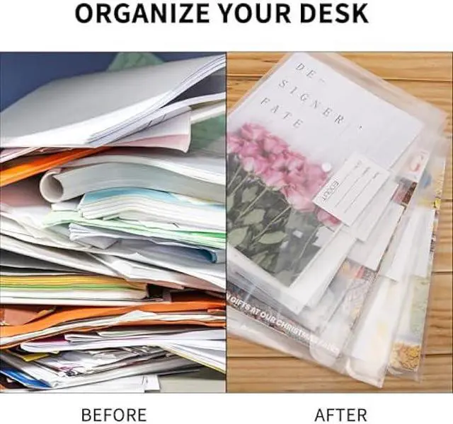 Alt view image 4 of 6 - EOOUT 30pcs Plastic Envelopes, Clear Envelopes with Snap Closure, Document Folders Letter Size A4 Size File Envelopes with Label Pocket for School Home Work Office Organization