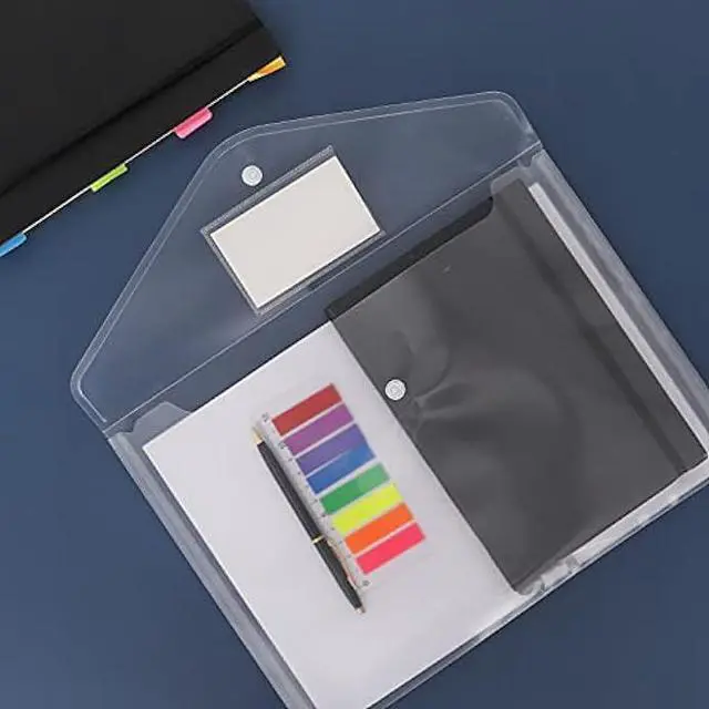 Alt view image 6 of 6 - EOOUT 30pcs Plastic Envelopes, Clear Envelopes with Snap Closure, Document Folders Letter Size A4 Size File Envelopes with Label Pocket for School Home Work Office Organization