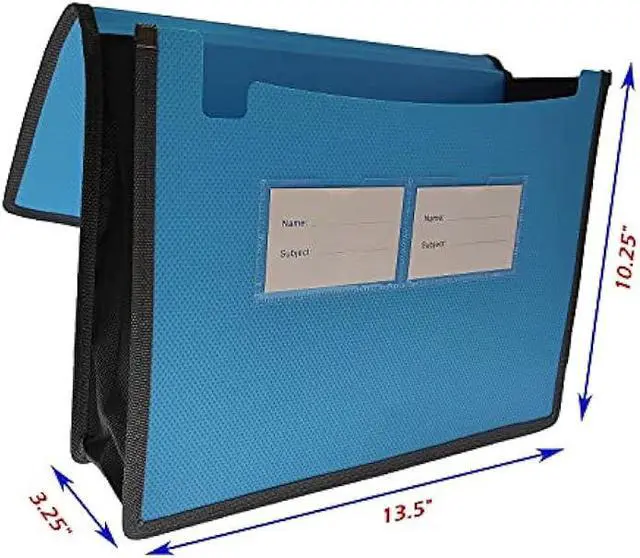 Alt view image 2 of 6 - Expanding File Folder Document Organizer with Elastic Cord & Button Closure, Letter Size, 3.5 Expansion, Letter A4 Expandable File Folder for Home School Office Organization, 3 Pack