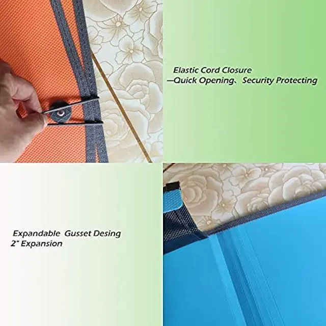 Alt view image 4 of 6 - Expanding File Folder Document Organizer with Elastic Cord & Button Closure, Letter Size, 3.5 Expansion, Letter A4 Expandable File Folder for Home School Office Organization, 3 Pack