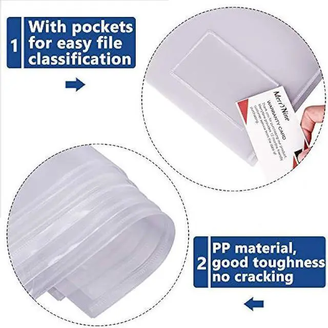 Alt view image 3 of 6 - MerryNine File Folders, 24 Pack A5 Size Clear Plastic Envelopes with Label Pocket and Snap Button, Transparent Waterproof File Folder Document Folder for School Home Work Office Organization