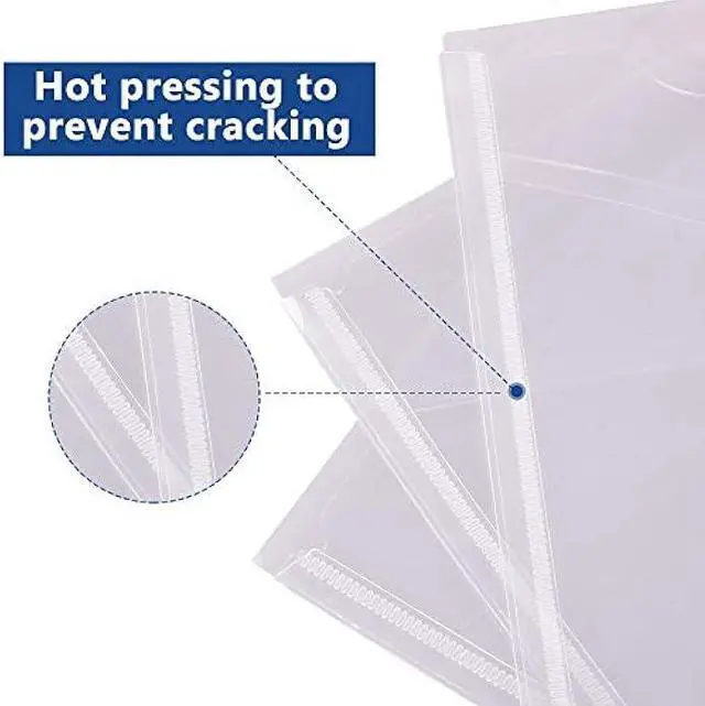 Alt view image 5 of 6 - MerryNine File Folders, 24 Pack A5 Size Clear Plastic Envelopes with Label Pocket and Snap Button, Transparent Waterproof File Folder Document Folder for School Home Work Office Organization