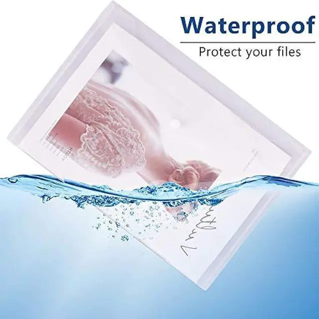 Alt view image 6 of 6 - MerryNine File Folders, 24 Pack A5 Size Clear Plastic Envelopes with Label Pocket and Snap Button, Transparent Waterproof File Folder Document Folder for School Home Work Office Organization