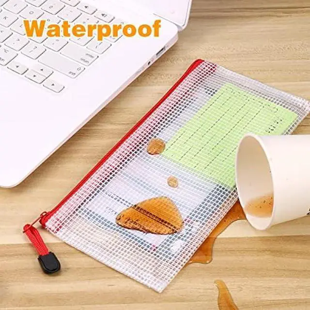 Alt view image 5 of 6 - 12Pcs Mesh Zipper Pouch JIANTA Mesh Zipper Pouch Bags, 12PCS A6 Pencil Pouch Bulk, Plastic Zipper Pouches for Organization, Zipper Bags for Toy, Game, Travel, School Office Supplies Storage, 12 Colors