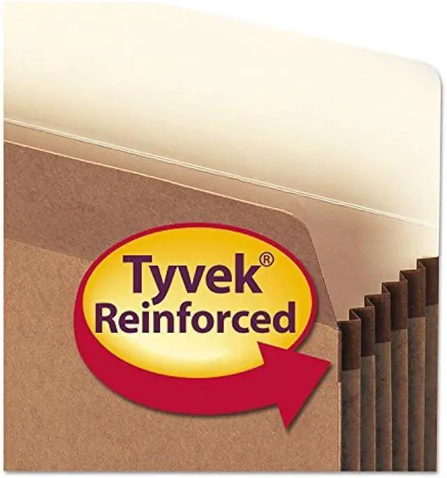 Alt view image 2 of 6 - Smead Pockets, Letter Size, Straight Cut, 5-1/4-Inch Expansion, Rollover Tyvek at Top-Reinforced Sides, Redrope, 10 Per Box (73234)