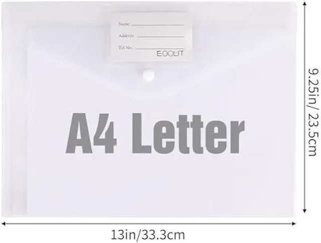 Alt view image 2 of 6 - EOOUT 30pcs Plastic Envelopes, Clear Envelopes with Snap Closure, Document Folders Letter Size A4 Size File Envelopes with Label Pocket for School Home Work Office Organization