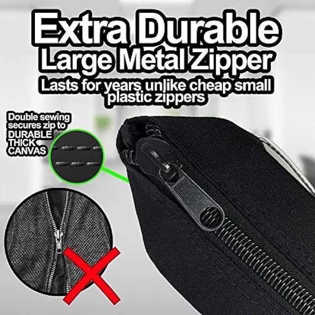 Alt view image 2 of 6 - Interoffice Mailer Transit Sack  Extra Strong Zipper - Extra Large & Durable  Black Canvas Zipper Bank Bag with ID Window (18 x 14, 1 Bag)