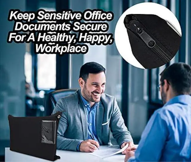 Alt view image 6 of 6 - Interoffice Mailer Transit Sack  Extra Strong Zipper - Extra Large & Durable  Black Canvas Zipper Bank Bag with ID Window (18 x 14, 1 Bag)