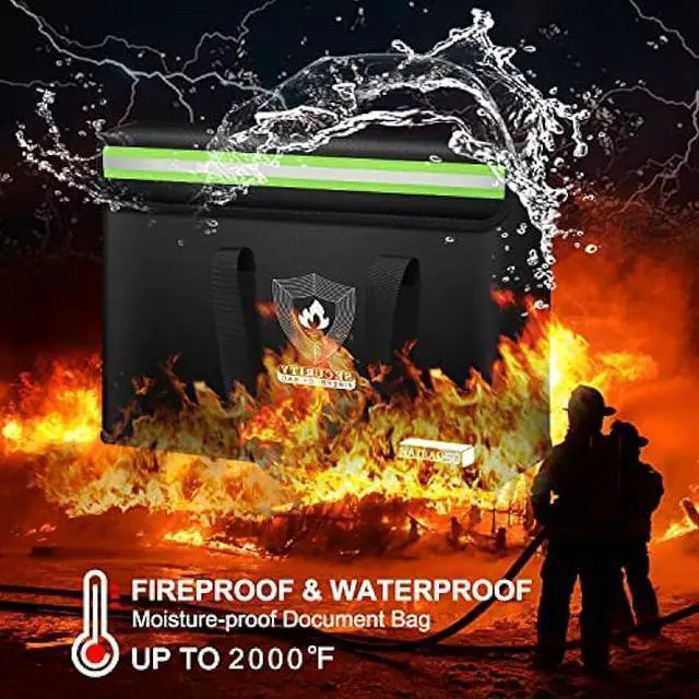 Alt view image 3 of 5 - NAIBAOSD Fireproof Document & Money Bags, Large Fireproof Safe Bag Box (15.4 x 11.8x 5.2 inches) with Reflective Strip, Fireproof Document Box for Tablet,Valuables,Cash,Jewelry,Documents