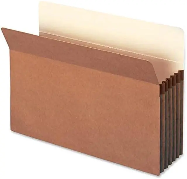 Main image of Smead Pockets, Legal Size, Straight Cut, 5-1/4-Inch Expansion, Rollover Tyvek at Top-Reinforced Sides, Redrope, 10 Per Box (74234)