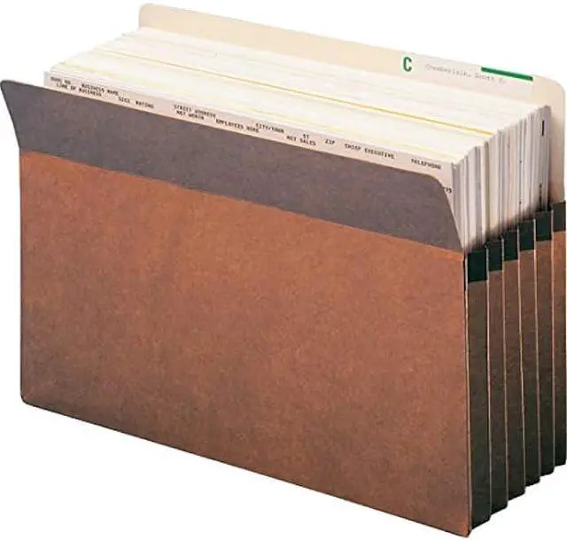 Alt view image 4 of 6 - Smead Pockets, Legal Size, Straight Cut, 5-1/4-Inch Expansion, Rollover Tyvek at Top-Reinforced Sides, Redrope, 10 Per Box (74234)