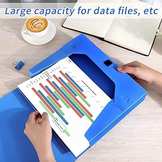 Alt view image 2 of 7 - A4 Storage Archives Cases File Boxes Plastic with LidOrganizer File Folder,Storage Folder for Office Home SchoolBlue (Pack of 4)