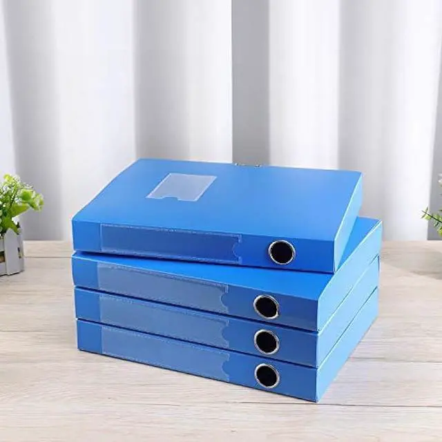 Alt view image 6 of 7 - A4 Storage Archives Cases File Boxes Plastic with LidOrganizer File Folder,Storage Folder for Office Home SchoolBlue (Pack of 4)