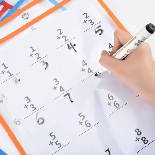 Alt view image 2 of 7 - 20 Pcs Reusable Dry Erase Pockets Sleeves, 13.6 X 10 Job Ticket Holders, Clear Dry Erase Sheet Protectors for Office School Classroom & More, 10 Colors