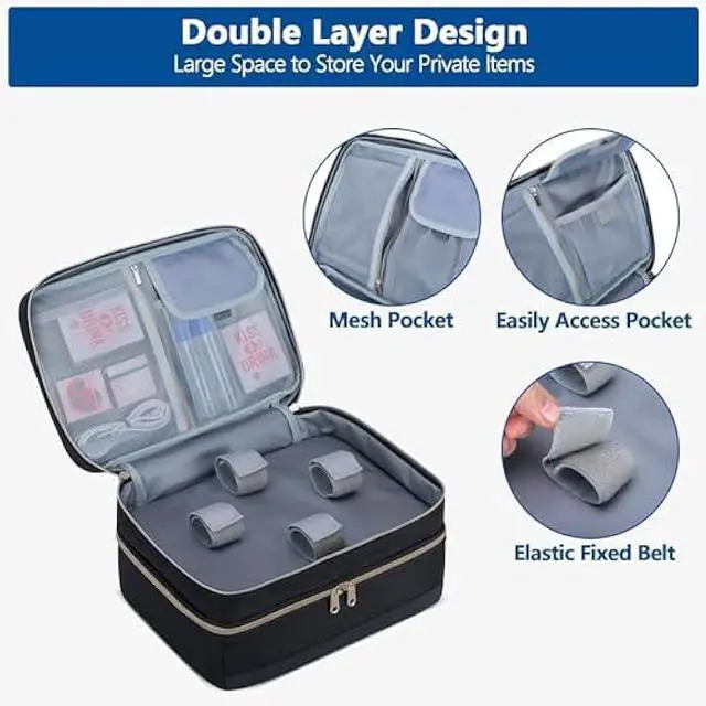 Alt view image 3 of 7 - Damero Discreet Bag for Toys, Discreet Lockable Toy Storage Bag, Private Toy Storage Bag Box for Women and Men