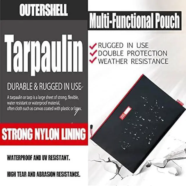 Alt view image 3 of 5 - Rough Enough Large Document Safe Holder File Folders Organizer Storage Pouch Bag A4 Letter Size with Zipper in Waterproof Plastic