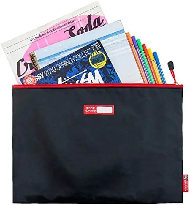 Alt view image 5 of 5 - Rough Enough Large Document Safe Holder File Folders Organizer Storage Pouch Bag A4 Letter Size with Zipper in Waterproof Plastic