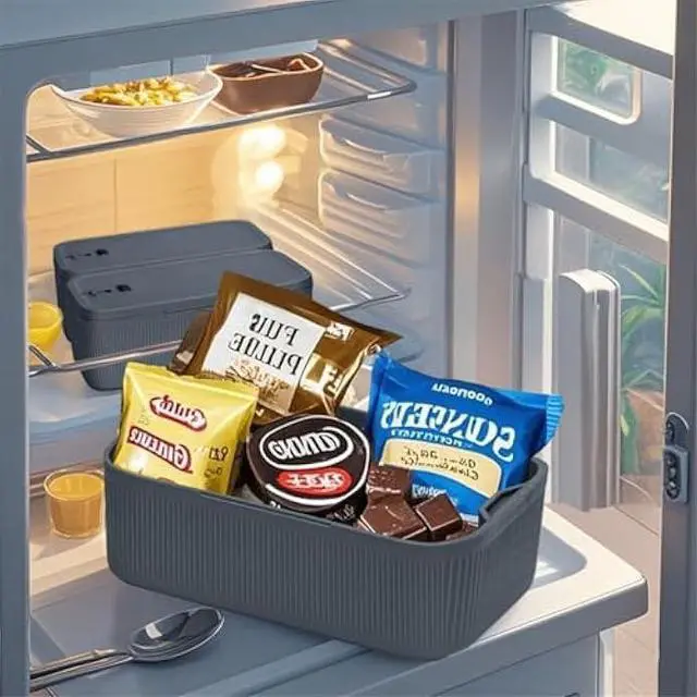 Alt view image 5 of 6 - SANIDIKA Lockable Storage Box, Locking Medicine Box, Cell Phone Locked Jail, Food Medical Lockbox, Containers Bin for Personal Refrigerator Home Office Organization Travel Gift,9.25 x 5 x 3.6 (Navy)