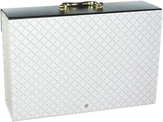 Alt view image 2 of 3 - U Brands Modern Noir 19 Pocket Expanding File Folder, Office Supplies, Black and White, Brass Hardware, FSC Certified
