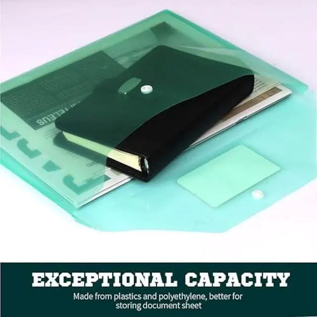 Alt view image 5 of 6 - Plastic File Folders A4, 6PACK Plastic Envelope Folder with Snap Closure,Folders for Documents,Paper Sheet Protectors for Office School, Fits Letter Size, 6 Assorted Colors