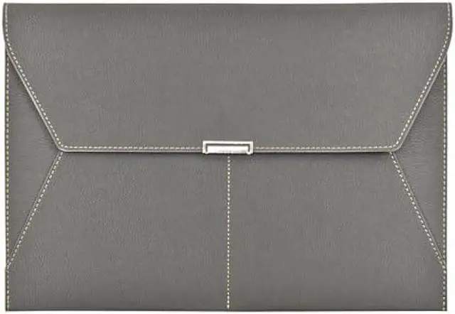 Main image of VANRA File Folder Document Holder Organizer Waterproof Portfolio PU Leather Folder Case with 3 Pockets, Filing Envelopes for A4 Letter Size Paper with Snap Magnetic Button Closure (Gray)