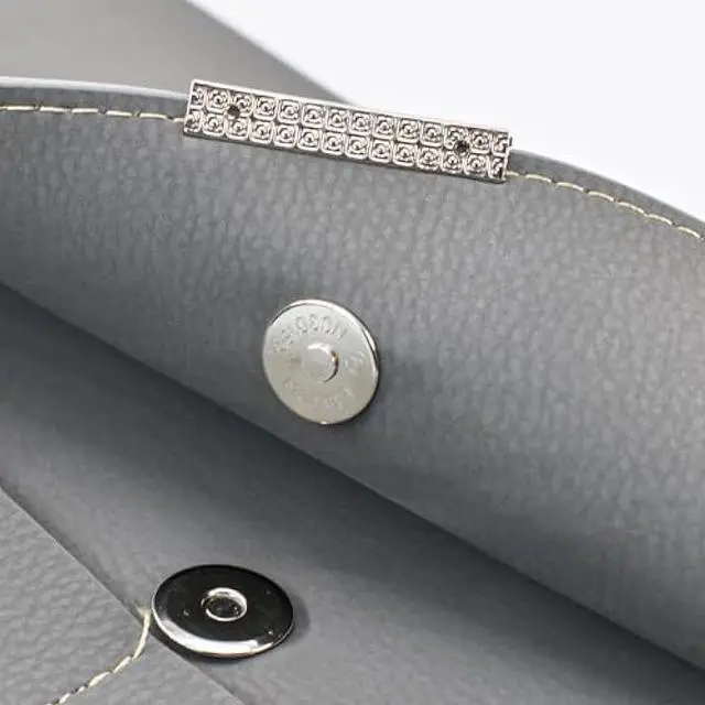 Alt view image 3 of 7 - VANRA File Folder Document Holder Organizer Waterproof Portfolio PU Leather Folder Case with 3 Pockets, Filing Envelopes for A4 Letter Size Paper with Snap Magnetic Button Closure (Gray)