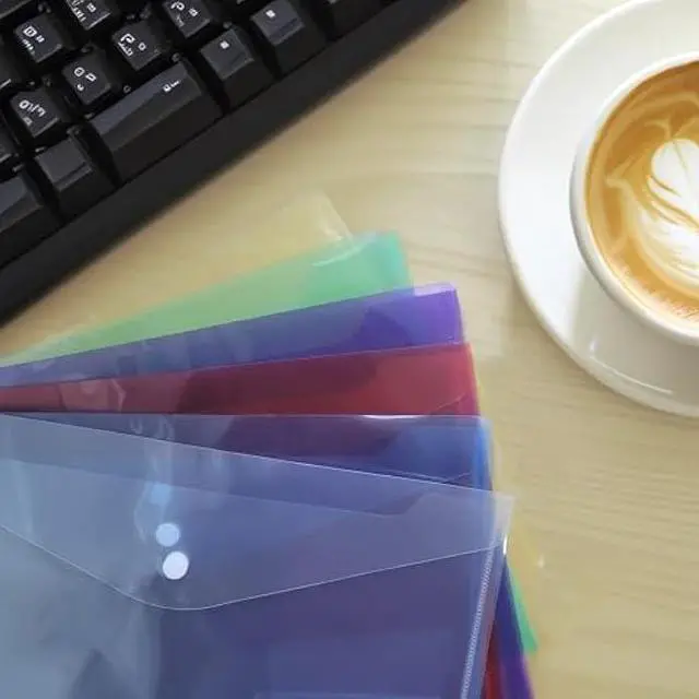 Alt view image 3 of 6 - Plastic File Folders, 30 pcs Clear Document Folders Letter Size / A4 Size Waterproof Folders for Documents File Envelopes for School Work Office Organization 6 Colors