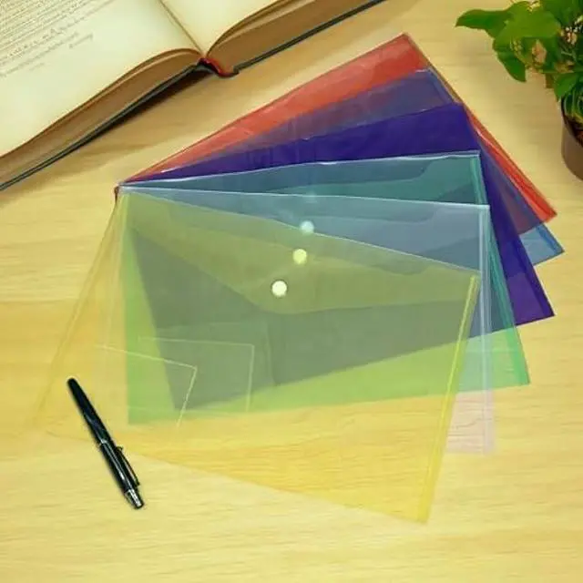 Alt view image 4 of 6 - Plastic File Folders, 30 pcs Clear Document Folders Letter Size / A4 Size Waterproof Folders for Documents File Envelopes for School Work Office Organization 6 Colors