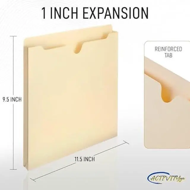 Alt view image 2 of 6 - Manila File Jackets, 1 Inch Expansion, Letter Size, Reinforced Straight-Cut Tab, 6 Pack