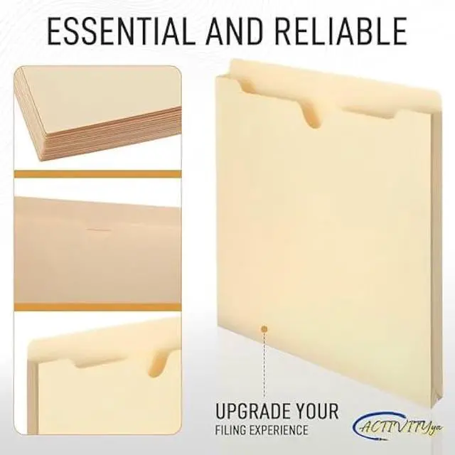 Alt view image 5 of 6 - Manila File Jackets, 1 Inch Expansion, Letter Size, Reinforced Straight-Cut Tab, 6 Pack